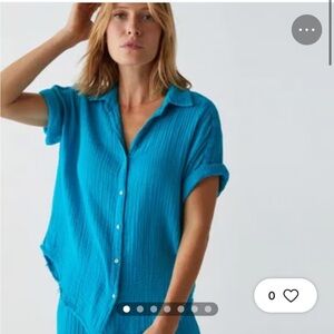 Michael Stars Bailey Gauze Button Down Shirt